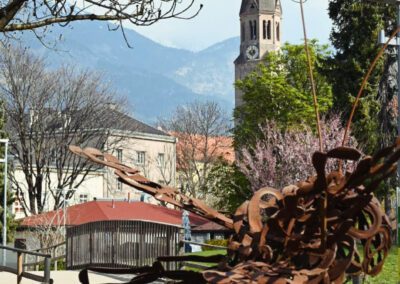 Biene Rapoldipark mit Pfarrkirche Pradl