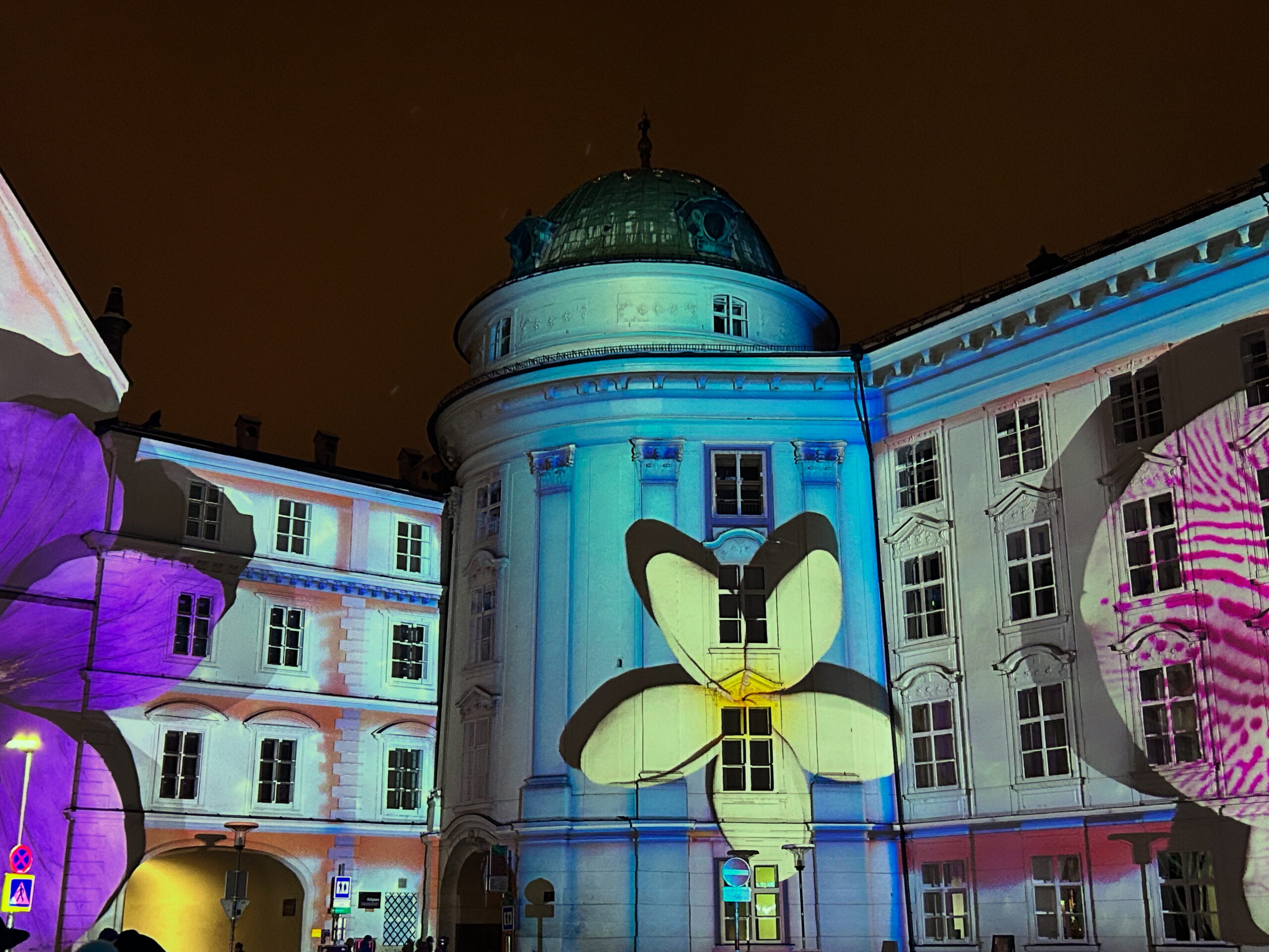 Hofburg mit Lasershow Blumen Hofburg mit Lasershow Blumen