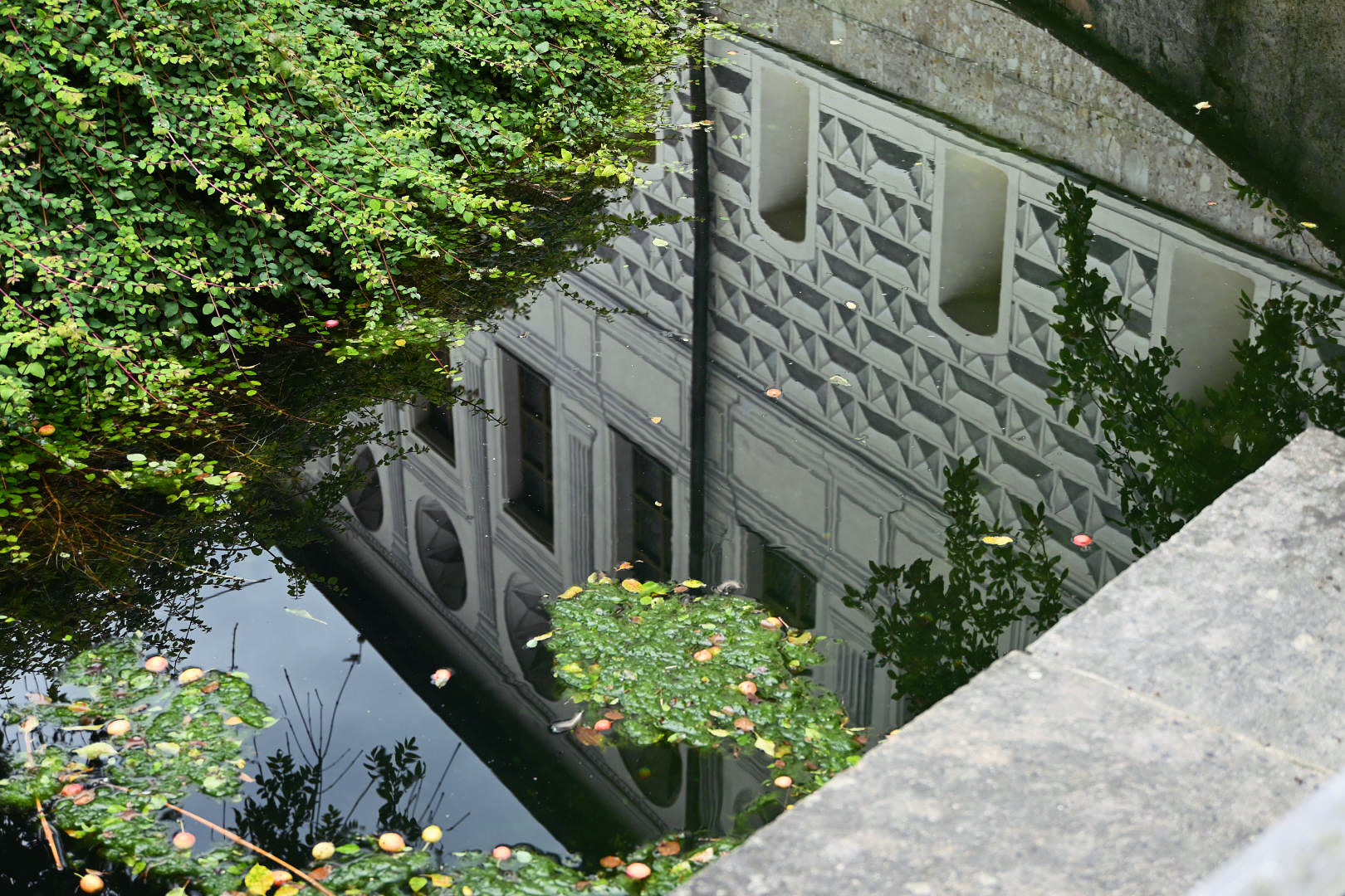 Spiegelung Schloss Ambras im Teich Spiegelung Schloss Ambras im Teich