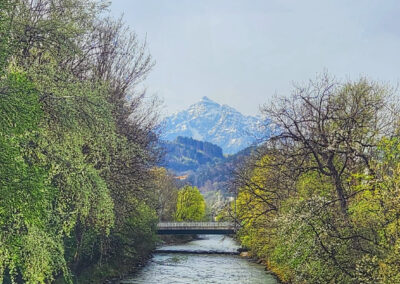 Sillbrücke mit Serles Rapoldipark